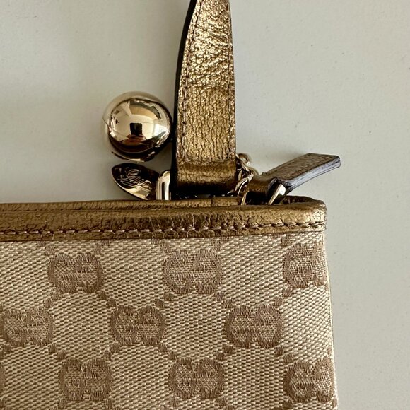 Gucci GG Canvas Sherry Line Shoulder Bag Gold/Pink/Beige - Picture 4 of 16